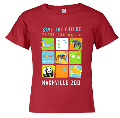 YOUTH SHORT SLEEVE TEE SAVE THE FUTURE CUBES - CARDINAL